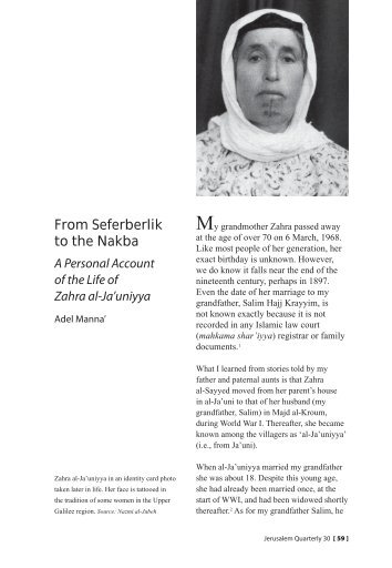 From Seferberlik to the Nakba - Jerusalem Quarterly