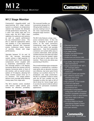 M12 Stage Monitor - Community Professional Loudspeakers
