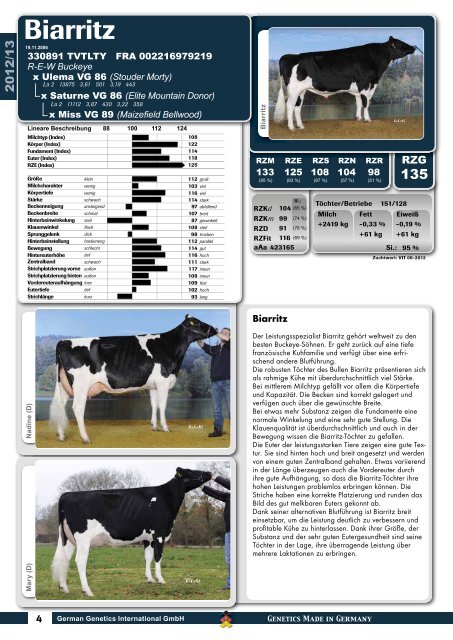 bullenkatalog 2012/13 - GGI German Genetics International GmbH