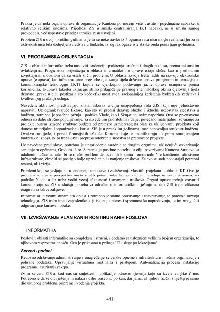Izvjestaj ZIS.pdf - SkupÅ¡tina Kantona Sarajevo - Vlada Kantona ...
