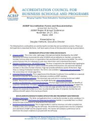 ACBSP Forms and Documentation by Doughlas Viehland