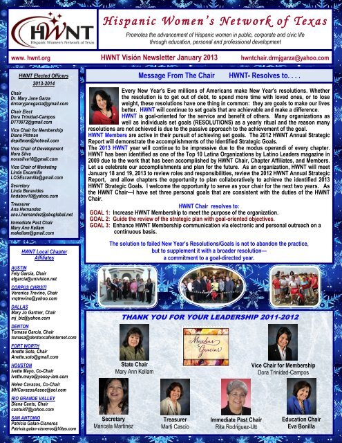 HWNT Vision Newsletter January 2013 - Hispanic Women's Network ...