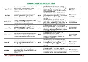 CARDAPIO RESTAURANTE 04/02 a 10/02