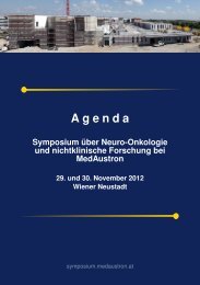 Agenda MedAustron Symposium - beim TFZ Wiener Neustadt