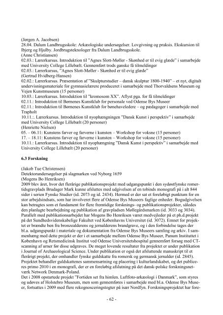 Teknisk Ãrsberetning 2009 (pdf-fil) - Odense Bys Museer - Odense ...