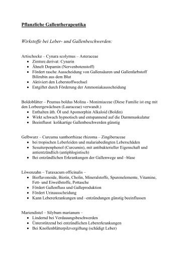 Pflanzliche Gallentherapeutika - Pflanzen.pdf (28 kb) - Zpharm