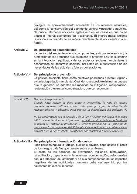 Ley General del Ambiente - CDAM - Ministerio del Ambiente