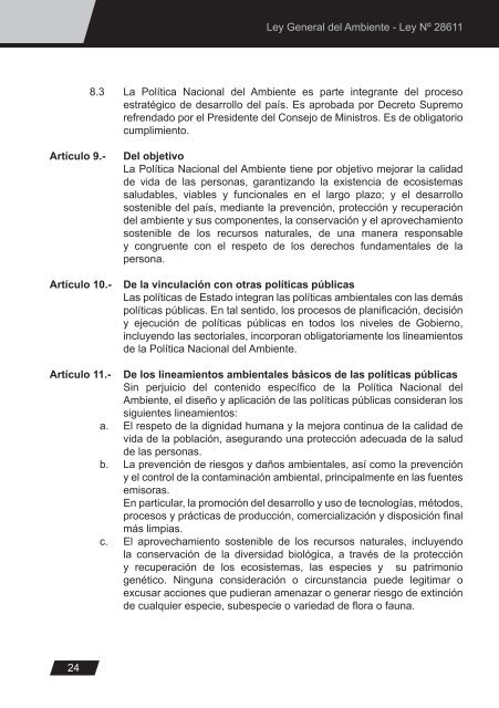 Ley General del Ambiente - CDAM - Ministerio del Ambiente