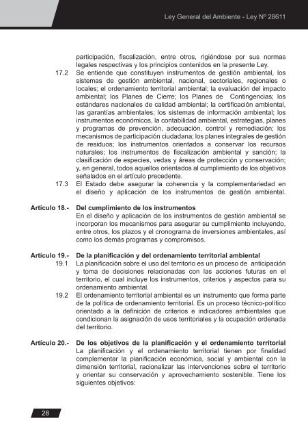 Ley General del Ambiente - CDAM - Ministerio del Ambiente