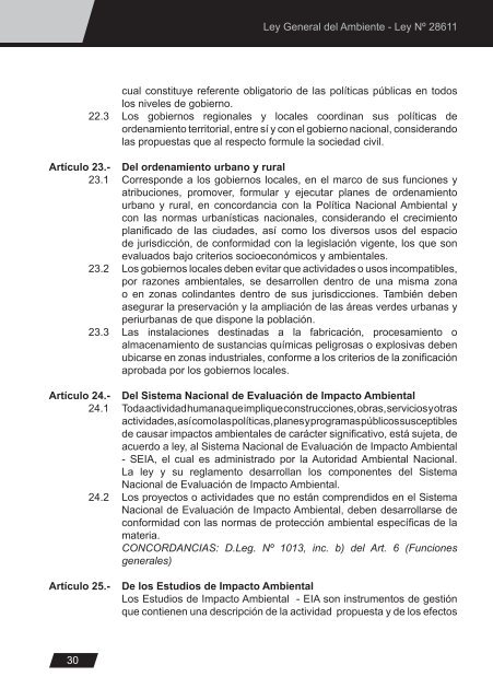 Ley General del Ambiente - CDAM - Ministerio del Ambiente