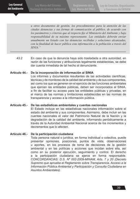 Ley General del Ambiente - CDAM - Ministerio del Ambiente