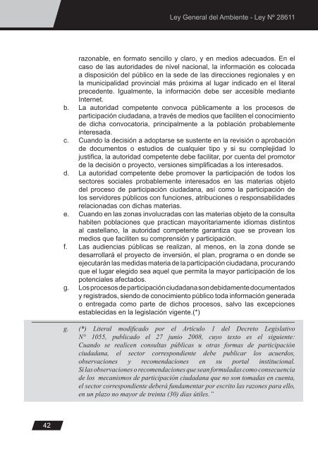 Ley General del Ambiente - CDAM - Ministerio del Ambiente