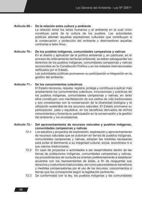 Ley General del Ambiente - CDAM - Ministerio del Ambiente