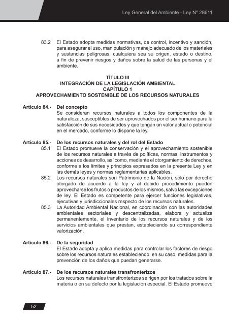 Ley General del Ambiente - CDAM - Ministerio del Ambiente