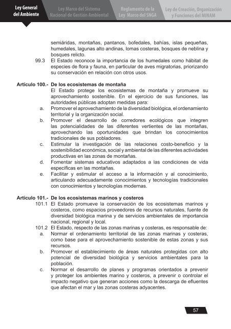 Ley General del Ambiente - CDAM - Ministerio del Ambiente