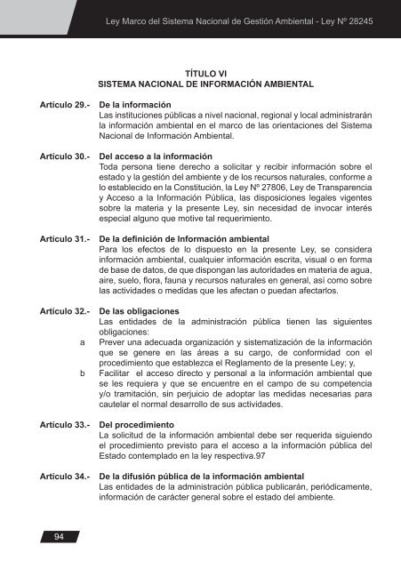 Ley General del Ambiente - CDAM - Ministerio del Ambiente