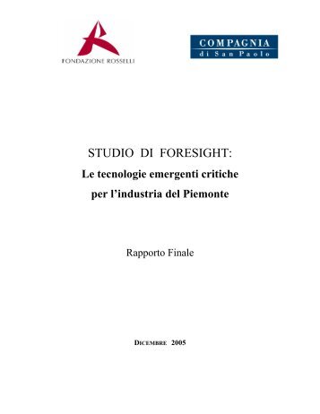 rapporto fore PIE finale - Fondazione Rosselli
