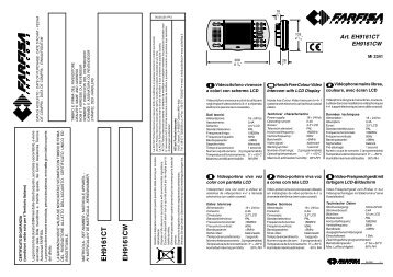 EH9161CT EH9161CW - Aci Farfisa