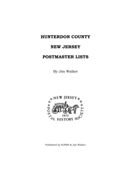 Hunterdon - New Jersey Postal History Society