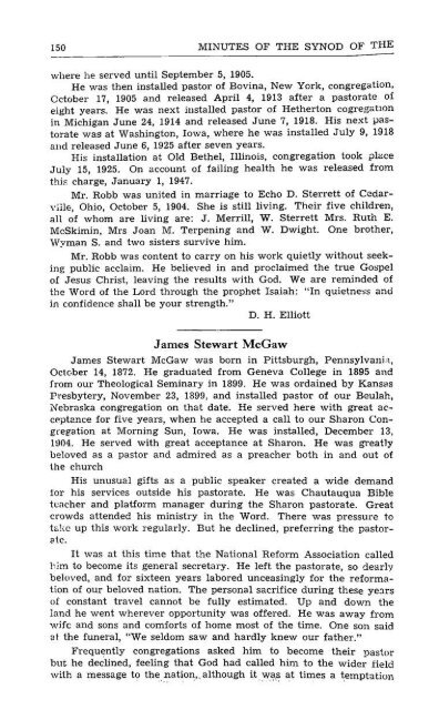 Reformed Presbyterian Minutes of Synod 1948