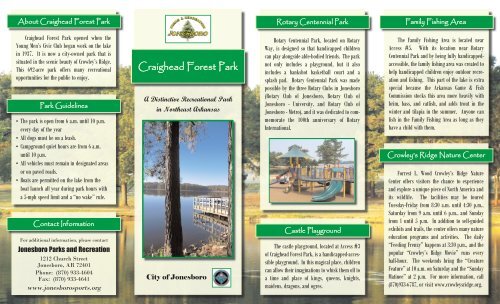 Craighead Forest Park Map - City of Jonesboro