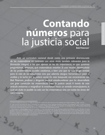 contando números para la justicia social - Revista Docencia