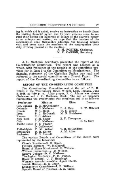 Reformed Presbyterian Minutes of Synod 1928 - Rparchives.org