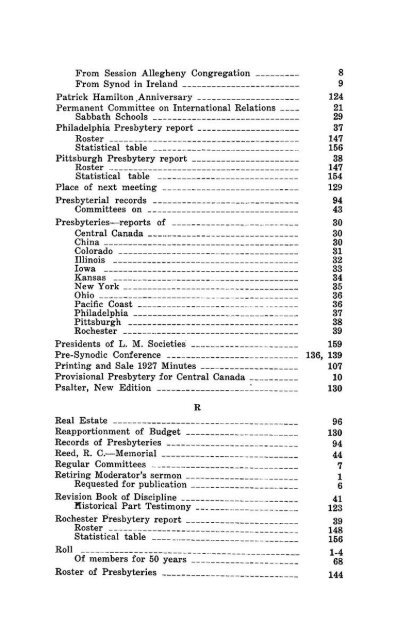 Reformed Presbyterian Minutes of Synod 1928 - Rparchives.org