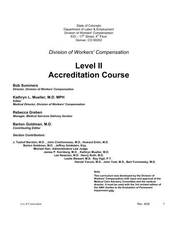 Level II Accreditation Course - Colorado Department of Labor