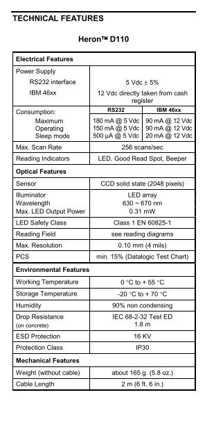 Datalogic Heron D110 Quick Reference Guide - The Barcode ...