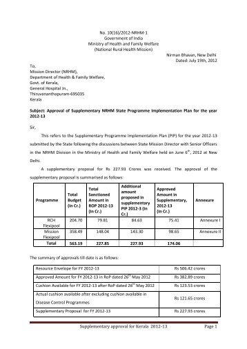 Supplementâary RoP Booklet - National Rural Health Mission ...