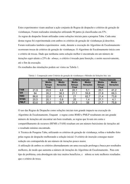 ESTUDO DA PERFORMANCE DA PESQUISA TABU APLICADA AO ...