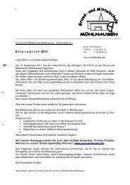 Elternbrief 2011 - Grund- und Mittelschule MÃ¼hlhausen