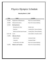 Physics Olympics Schedule