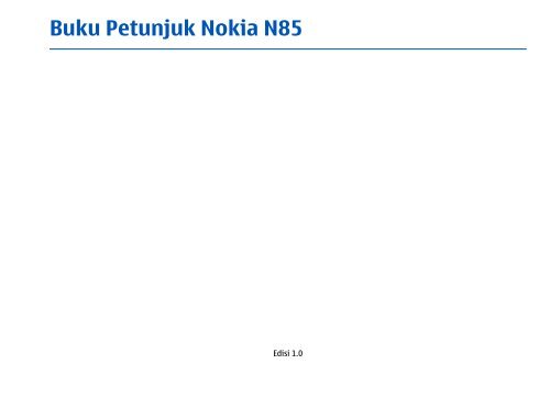 Buku Petunjuk Nokia N85