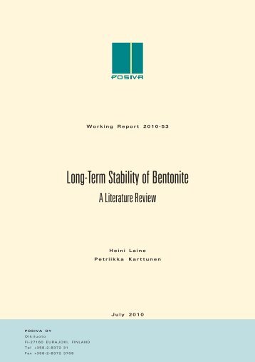 Long-Term Stability of Bentonite - A Literature Review (pdf) - Posiva