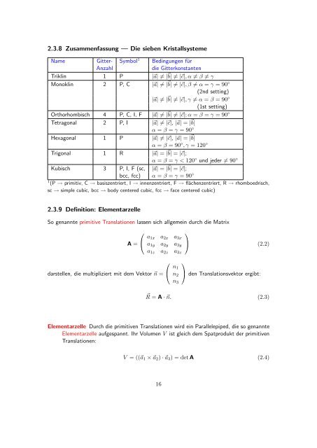 Skript zur Vorlesung [PDF; 40,0MB ;25.07.2005] - Institut fÃ¼r Physik