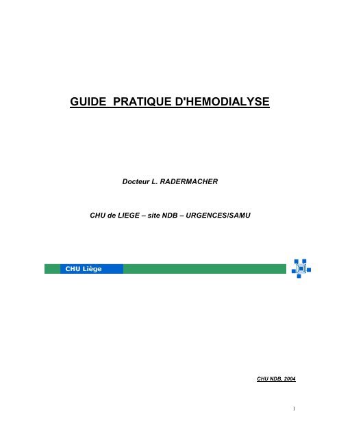 guide hemodialyse LR - Service de nÃ©phrologie dialyse