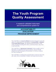 The Youth Program Quality Assessment - eTools - HighScope