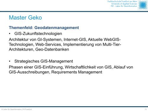 Master Geoinformation und Kommunaltechnik - GIS ...