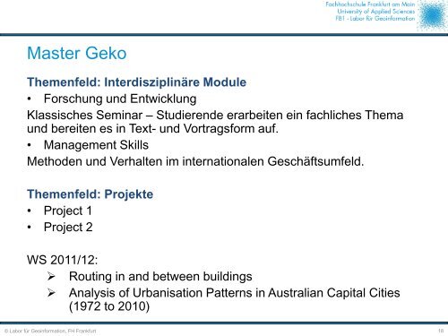 Master Geoinformation und Kommunaltechnik - GIS ...