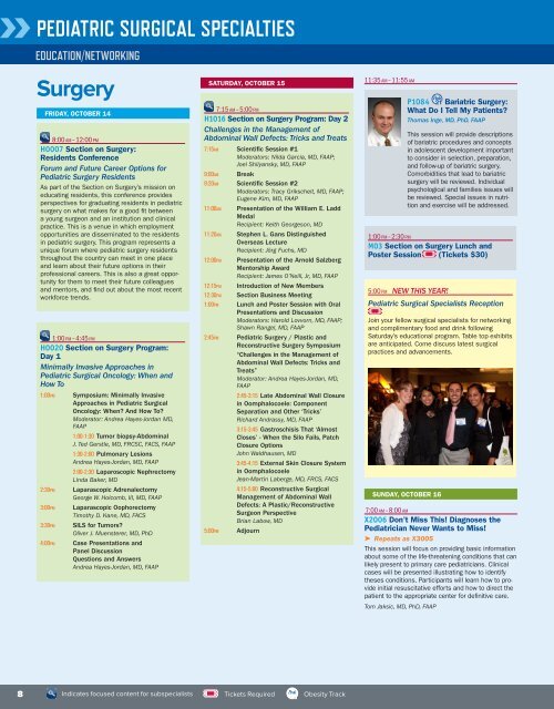 Pediatric Surgical Specialties and Medical Subspecialties