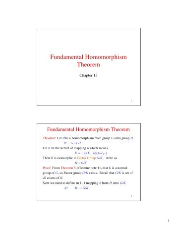 Fundamental Homomorphism Theorem