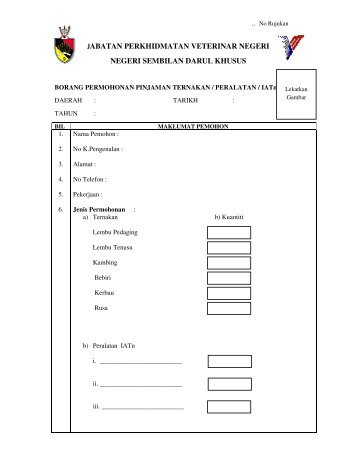 Permohonan Bantuan - Negeri Sembilan