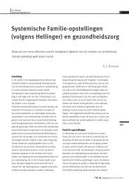 Systemische Familie-opstellingen (volgens Hellinger) en ...