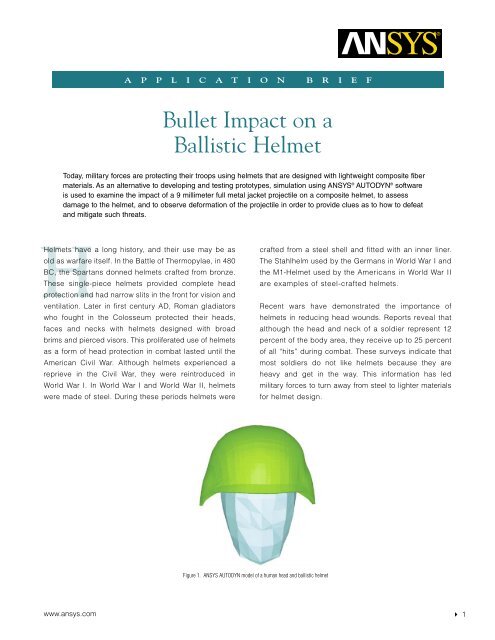 Bullet Impact on a Ballistic Helmet