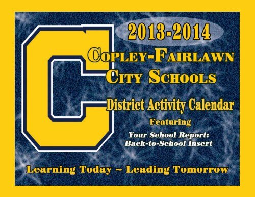 2013 District Activity Calendar - Copley-Fairlawn City Schools