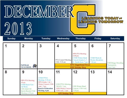 2013 District Activity Calendar - Copley-Fairlawn City Schools