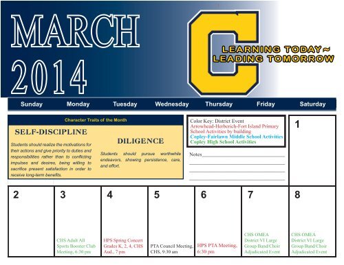 2013 District Activity Calendar - Copley-Fairlawn City Schools