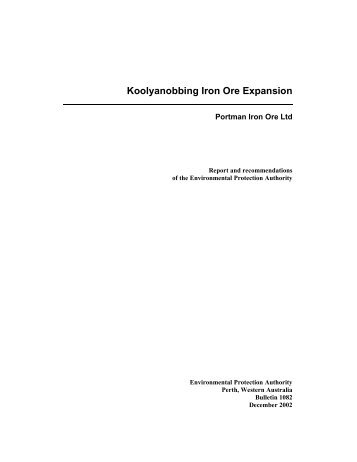 Koolyanobbing Iron Ore Expansion - Environmental Protection ...